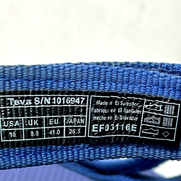 Teva Universal Platform Sandals Women 10 Blue Walking Trail Adjustable Straps - Picture 12 of 13